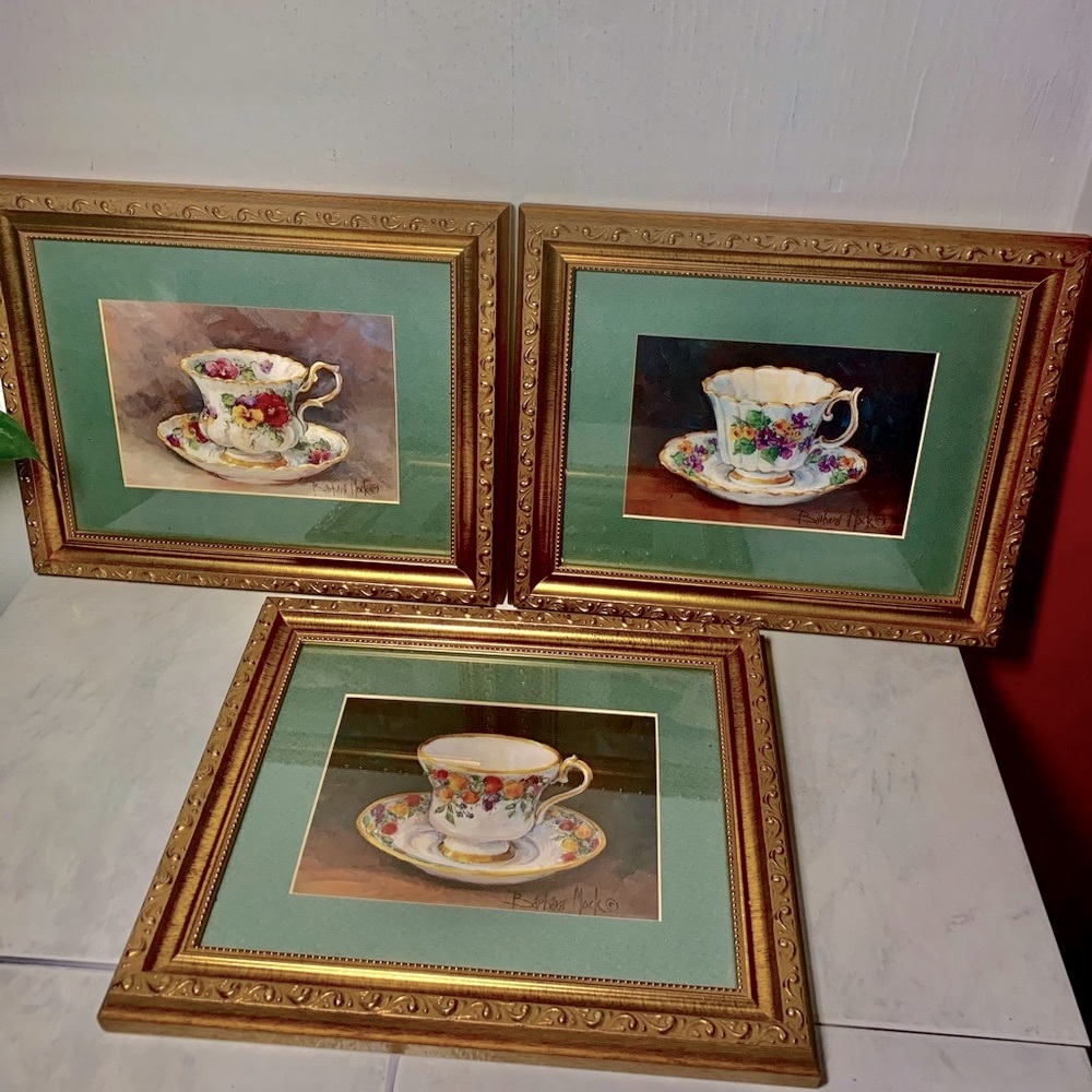 Vintage Barbara Mock signed teacup pics.